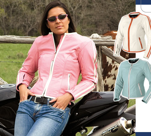 First Gear betty leather motorcycle jacket