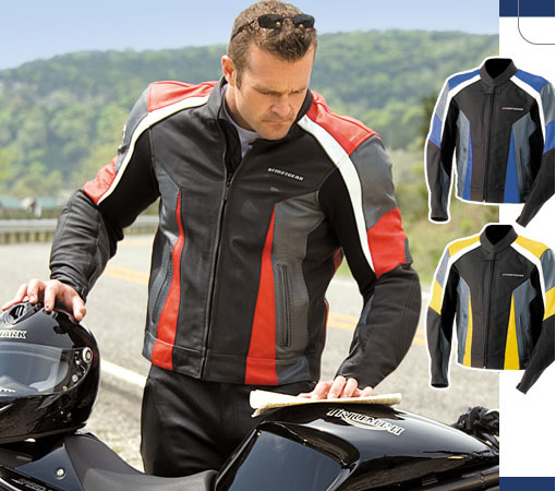 First Gear Hammer leather motorcycle jacket