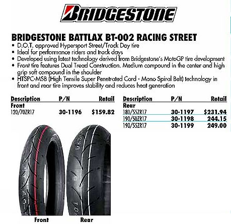 bridgestone bt-002 motorcycle tires